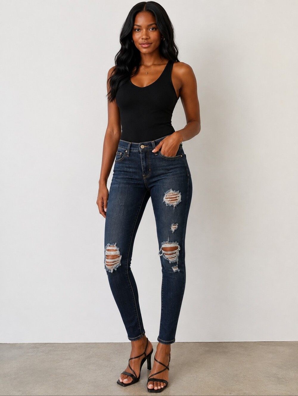 ❤ LEVIS 311 SHAPING SKINNY JEANS, DISTRESSED, 4 (27)
